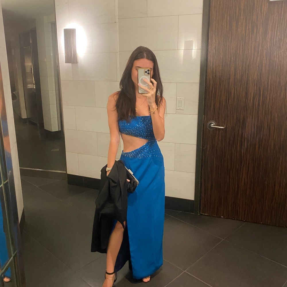 Royal blue gown